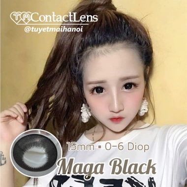 Lens Giãn 15mm Maga Black Đen Siêu Êm - Kính Áp Tròng Hàn Quốc Vassen Sexy Me 80k 6