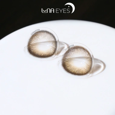 Lens mắt 716 Brown nâu rêu vân tia tự nhiên, viền nhám size vừa - 6 tháng LUNA EYES 75k 3