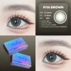 Lens mắt 716 Brown nâu rêu vân tia tự nhiên, viền nhám size vừa - 6 tháng LUNA EYES 75k 9
