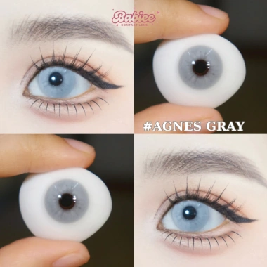 Lens mắt Agnes Gray màu xám trắng Halloween size TO - Babiee Hàn Quốc, 118.000₫, HSD 12 tháng