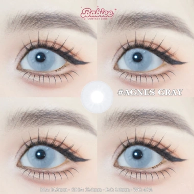 Lens mắt Agnes Gray màu xám trắng Halloween size TO - Babiee Hàn Quốc, 118.000₫, HSD 12 tháng