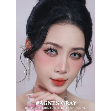 Lens mắt Agnes Gray màu xám trắng Halloween size TO - Babiee Hàn Quốc, 118.000₫, HSD 12 tháng