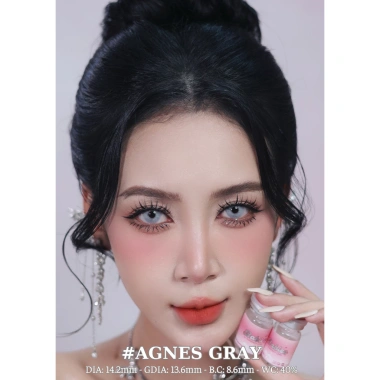 Lens mắt Agnes Gray màu xám trắng Halloween size TO - Babiee Hàn Quốc, 118.000₫, HSD 12 tháng