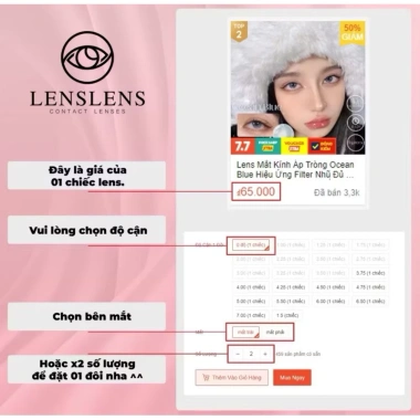 Lens Mắt Kính Áp Tròng Puppy Blue Xanh Kem 14.2/13.7 T5D4 Giá 69k (Giá gốc 85.560) 2