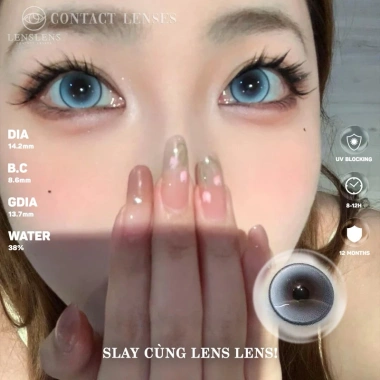 Lens Mắt Kính Áp Tròng Puppy Blue Xanh Kem 14.2/13.7 T5D4 Giá 69k (Giá gốc 85.560) 7