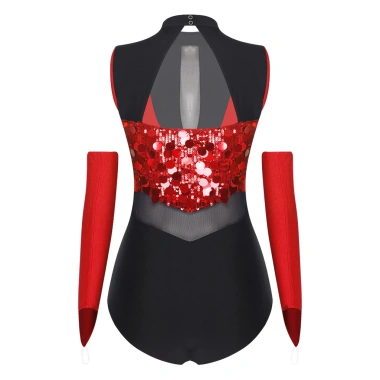 Leotard Nữ Kim Sa Lấp Lánh - Cổ Không Tay, Sheer, Cutout Eo, Lưng Đáy Lấp Lánh, Body Màu Có Găng Tay 7 Leotard Nữ Kim Sa Lấp Lánh - Cổ Không Tay, Sheer, Cutout Eo, Lưng Đáy Lấp Lánh, Body Màu Có Găng Tay 7