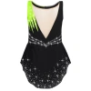 Leotard Thể Dục Nhịp Điệu Bé Gái Nyeemya Kim Cương Sáng Bóng, Màu Tương Phản, Trang Phục Thi Đấu 3