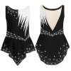 Leotard Thể Dục Nhịp Điệu Bé Gái Nyeemya Kim Cương Sáng Bóng, Màu Tương Phản, Trang Phục Thi Đấu 5