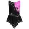 Leotard Thể Dục Nhịp Điệu Bé Gái Nyeemya Kim Cương Sáng Bóng, Màu Tương Phản, Trang Phục Thi Đấu 9