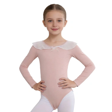 Leotard trẻ em bé gái dài tay lưới xù cổ ba lê, cổ tròn bấm nút đáy - Giá chỉ 419.040₫, giảm tới 124.712₫