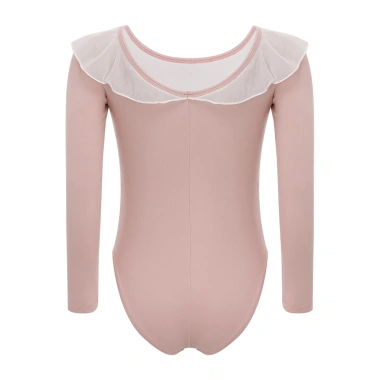 Leotard trẻ em bé gái dài tay lưới xù cổ ba lê, cổ tròn bấm nút đáy - Giá chỉ 419.040₫, giảm tới 124.712₫