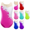 Leotard Trẻ Em Bé Gái Không Tay Lưới Chắp Vá - Kim Cương Giả Đính Đá - Áo Liền Quần Múa Ba Lê Trượt Băng