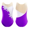 Leotard Trẻ Em Bé Gái Không Tay Lưới Chắp Vá - Kim Cương Giả Đính Đá - Áo Liền Quần Múa Ba Lê Trượt Băng 9