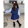 LeTong Bé Gái Preppy Đầm Vest JK Ba Mảnh Thỏ Cảnh Sát Giá Ưu Đãi 309.366₫ 9