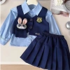 LeTong Bé Gái Preppy Đầm Vest JK Ba Mảnh Thỏ Cảnh Sát Giá Ưu Đãi 309.366₫ 10