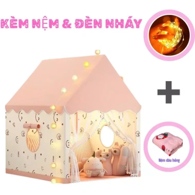 Lều Công Chúa Trẻ Em Trong Nhà - Combo Nệm êm Ái và Đèn LED, Giá chỉ 358.000đ