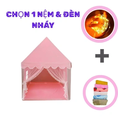 Lều Công Chúa Trẻ Em Trong Nhà - Combo Nệm êm Ái và Đèn LED, Giá chỉ 358.000đ 7 Lều Công Chúa Trẻ Em Trong Nhà - Combo Nệm êm Ái và Đèn LED, Giá chỉ 358.000đ 7