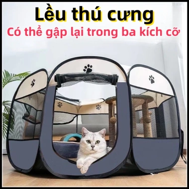 Lều thú cưng gập lại hình bát giác lớn chống nước, cũi mèo và hàng rào 128k