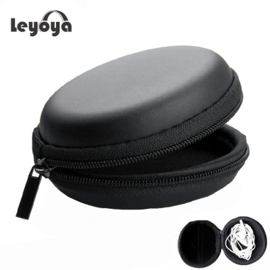Leyoya Hộp Tròn mini da đa năng - Đựng tai nghe, dây cáp, chìa khóa, USB, thẻ SD