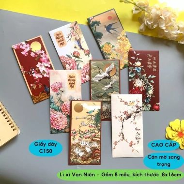 Lì xì 8 mẫu 2.025 – VẠN NIÊN sang trọng, cán mờ, may mắn, thịnh vượng - Diệp Lạc 7