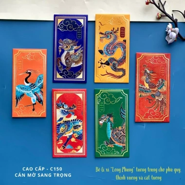 Lì xì Tết 2.026 Long Phụng giấy C150 dày dặn, thiết kế vẽ tay Diệp Lạc - 10.800₫ 7