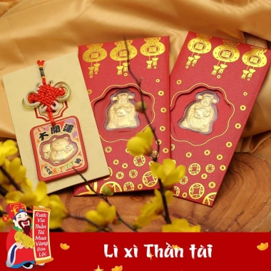 Lì xì thần tài đỏ mạ vàng - May mắn tài lộc, quà Tết 2.025 giá 5.830₫