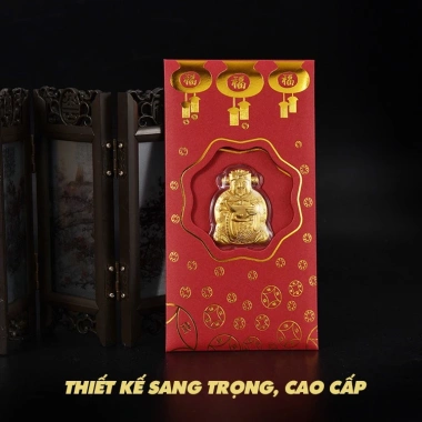 Lì Xì Thần Tài Mạ Vàng 24K - Bao Lì Xì May Mắn, Rước Tài Lộc chỉ 9.999 đồng