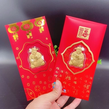 Lì xì Thần Tài Mạ Vàng 24k Chuẩn Loại 1 Giá 5.900 VND Giảm Sốc Số Lượng Có Hạn