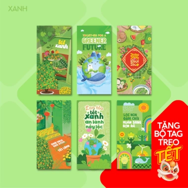 Lì Xì Xanh 60 chiếc 2.026 - Thông điệp Bảo Vệ Môi Trường, Giá Chỉ 9.000 VNĐ