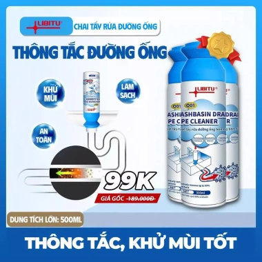 LIBITU 500ml Chai Lớn Dung Dịch Thông Tắc Cống Khử Mùi Hôi Bồn Rửa Giá 99.000đ