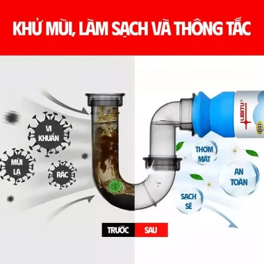 LIBITU 500ml Thông Tắc Bồn Rửa Bếp Nhà Tắm - Tắc Nghẽn, Khử Mùi, Giá 99.000₫ 2