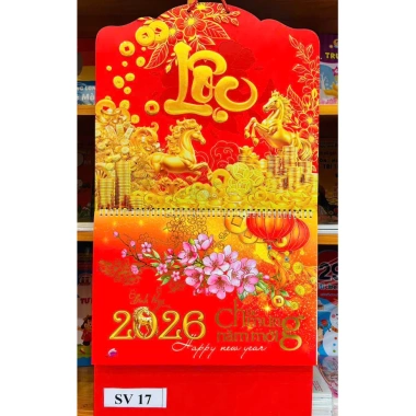 Lịch 2.026 âm dương treo tường 12 tờ 30x40cm - Lịch tết 2.026 mỗi tháng 1 tờ, giá ưu đãi 74.000 VND