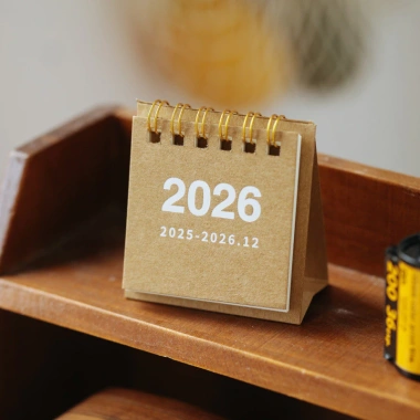 Lịch 2.026 để bàn lò xo basic mini S33 màu cổ điển, lật tiện lợi, decor bàn học, giá 15.000