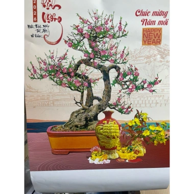 Lịch 2.026 nẹp thiếc treo tường 1-5 tờ - In độc quyền, 12 tháng, ngày âm dương, đẹp sắc nét, giá 20.000 VND
