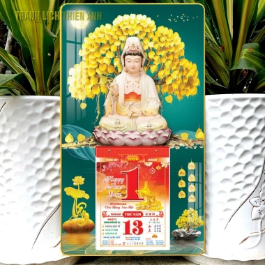 Lịch 2.026 Treo Tường Phật Quan Âm và Bloc A6 14.5x20.5cm - Giá Ưu Đãi 139k