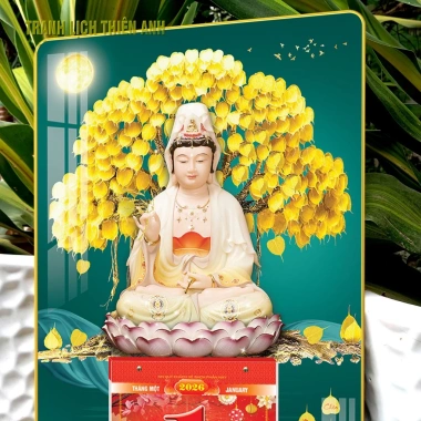 Lịch 2.026 Treo Tường Phật Quan Âm và Bloc A6 14.5x20.5cm - Giá Ưu Đãi 139k 3