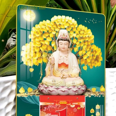 Lịch 2.026 Treo Tường Phật Quan Âm và Bloc A6 14.5x20.5cm - Giá Ưu Đãi 139k 4