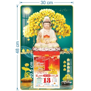Lịch 2.026 Treo Tường Phật Quan Âm và Bloc A6 14.5x20.5cm - Giá Ưu Đãi 139k 6