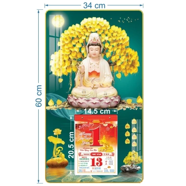 Lịch 2.026 Treo Tường Phật Quan Âm và Bloc A6 14.5x20.5cm - Giá Ưu Đãi 139k 7