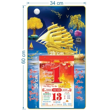Lịch 2.026 Treo Tường Thuận Buồm Xuôi Gió - Bloc 14.5x20.5cm - Giá Ưu Đãi 139.000₫ 9