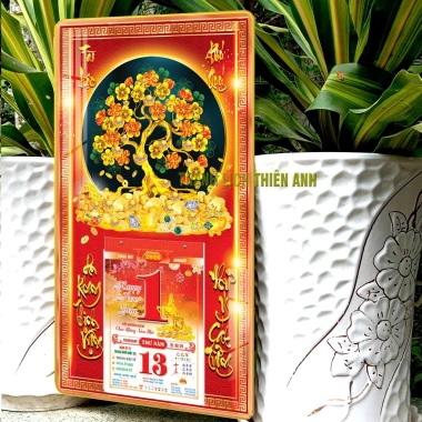 Lịch 2.026 treo tường tráng gương Cây Phát Tài kèm bloc 14.5x20.5cm - Giá chỉ 105.000 VNĐ