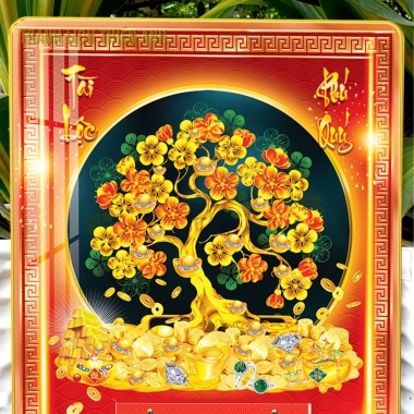 Lịch 2.026 treo tường tráng gương Cây Phát Tài kèm bloc 14.5x20.5cm - Giá chỉ 105.000 VNĐ