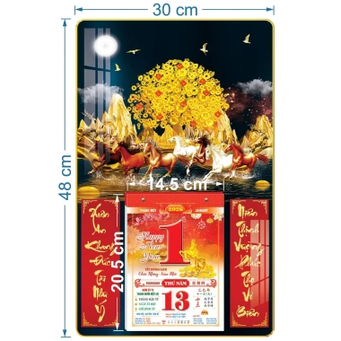 Lịch 2.026 treo tường tráng gương Mã Đáo kèm bloc 14.5x20.5cm giá ưu đãi 139.000đ 6