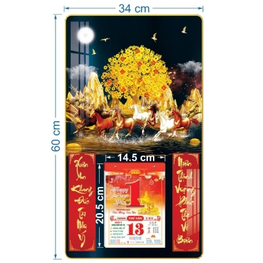 Lịch 2.026 treo tường tráng gương Mã Đáo kèm bloc 14.5x20.5cm giá ưu đãi 139.000đ 7