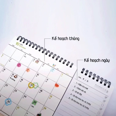 Lịch để bàn 2.026 âm dương BASIC giấy note, kèm sticker màu dán note và planner - ưu đãi giá