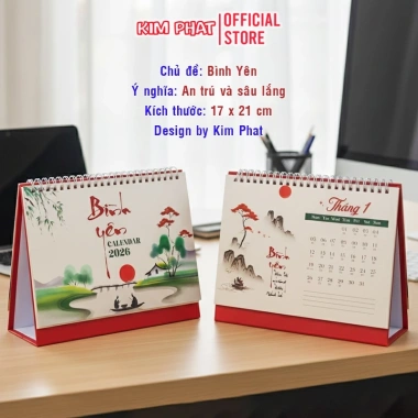 Lịch để bàn 2.026 Bính Ngọ - In Hình Sắc Nét, Ngày Âm Dương, Giá 38.000 VND