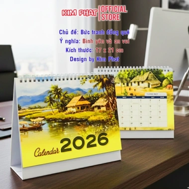 Lịch để bàn 2.026 Bính Ngọ - In Hình Sắc Nét, Ngày Âm Dương, Giá 38.000 VND