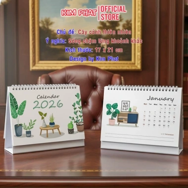 Lịch để bàn 2.026 Bính Ngọ - In Hình Sắc Nét, Ngày Âm Dương, Giá 38.000 VND