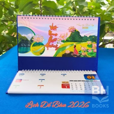 Lịch để bàn 2.026 chữ M 2 lò xo và dải note, ngày âm dương - Bính Ngọ, giảm còn 50.000đ 2