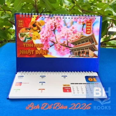 Lịch để bàn 2.026 chữ M 2 lò xo và dải note, ngày âm dương - Bính Ngọ, giảm còn 50.000đ 4